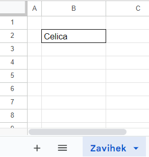Pojma zavihek in celica